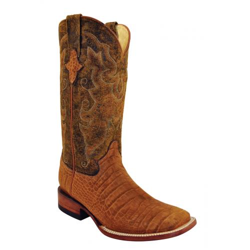 Ferrini 40793-29 Honey Suede / Alligator Belly Print Boots